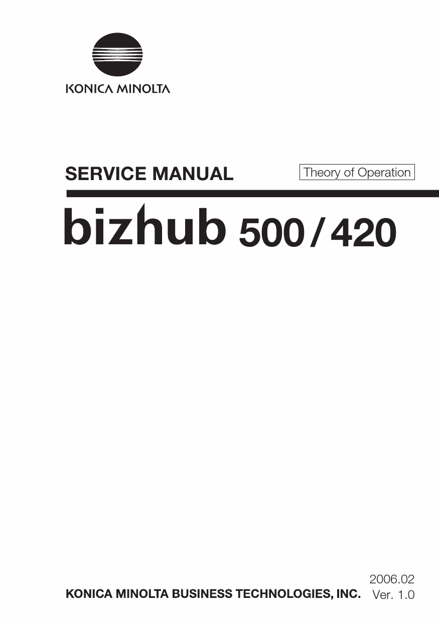 KonicaMinolta bizhub 420 500 THEORYOPERATION Service Manual